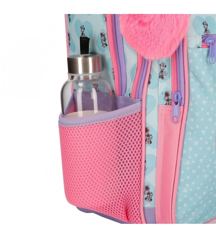 Disney Mochila escolar adaptable a carro My happy place  azul, rosa -30x38x12cm-