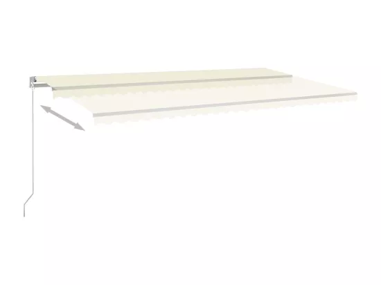 Auvent automatique capteur de vent/LED 6x3 m Crème
