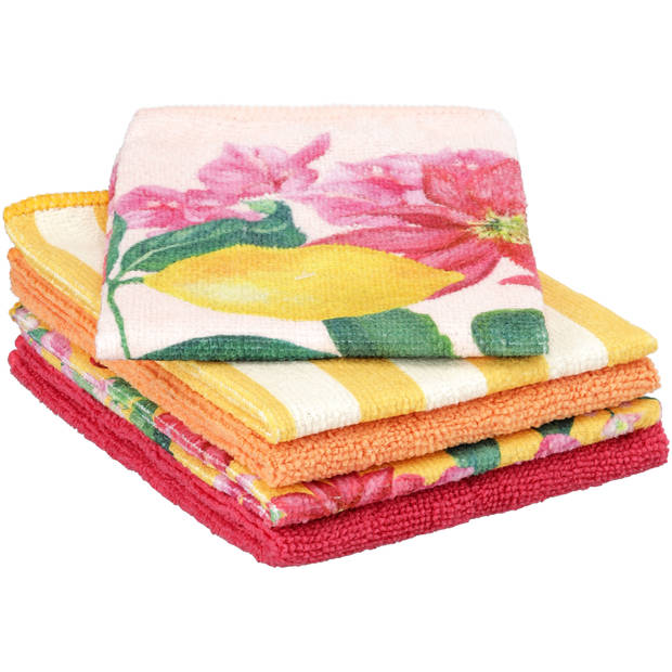 Blokker Microvezeldoekjes bloemen - 5 stuks - 35 x 35 cm