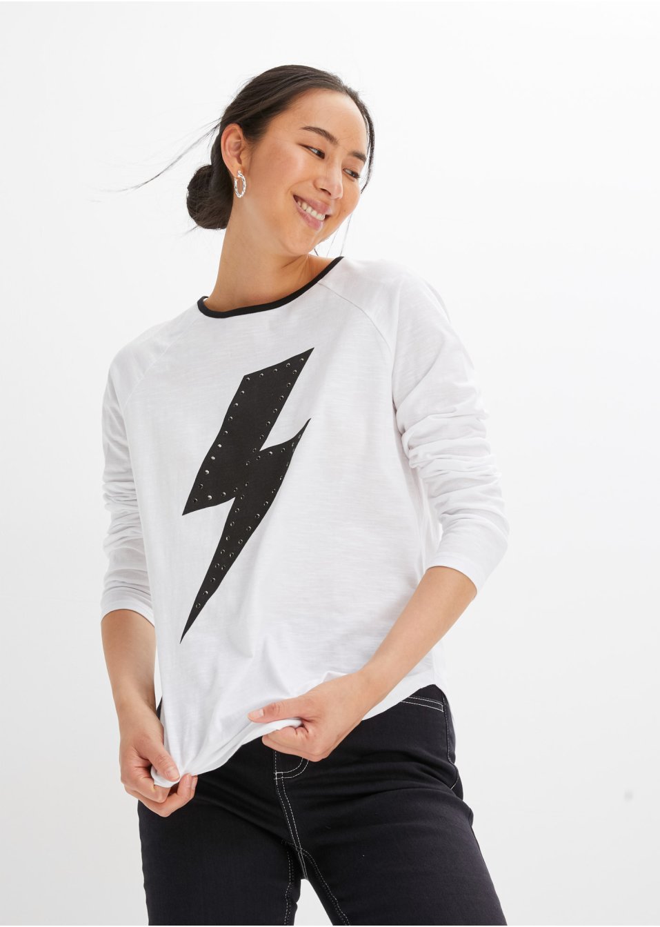 T-shirt avec rivets appliqués