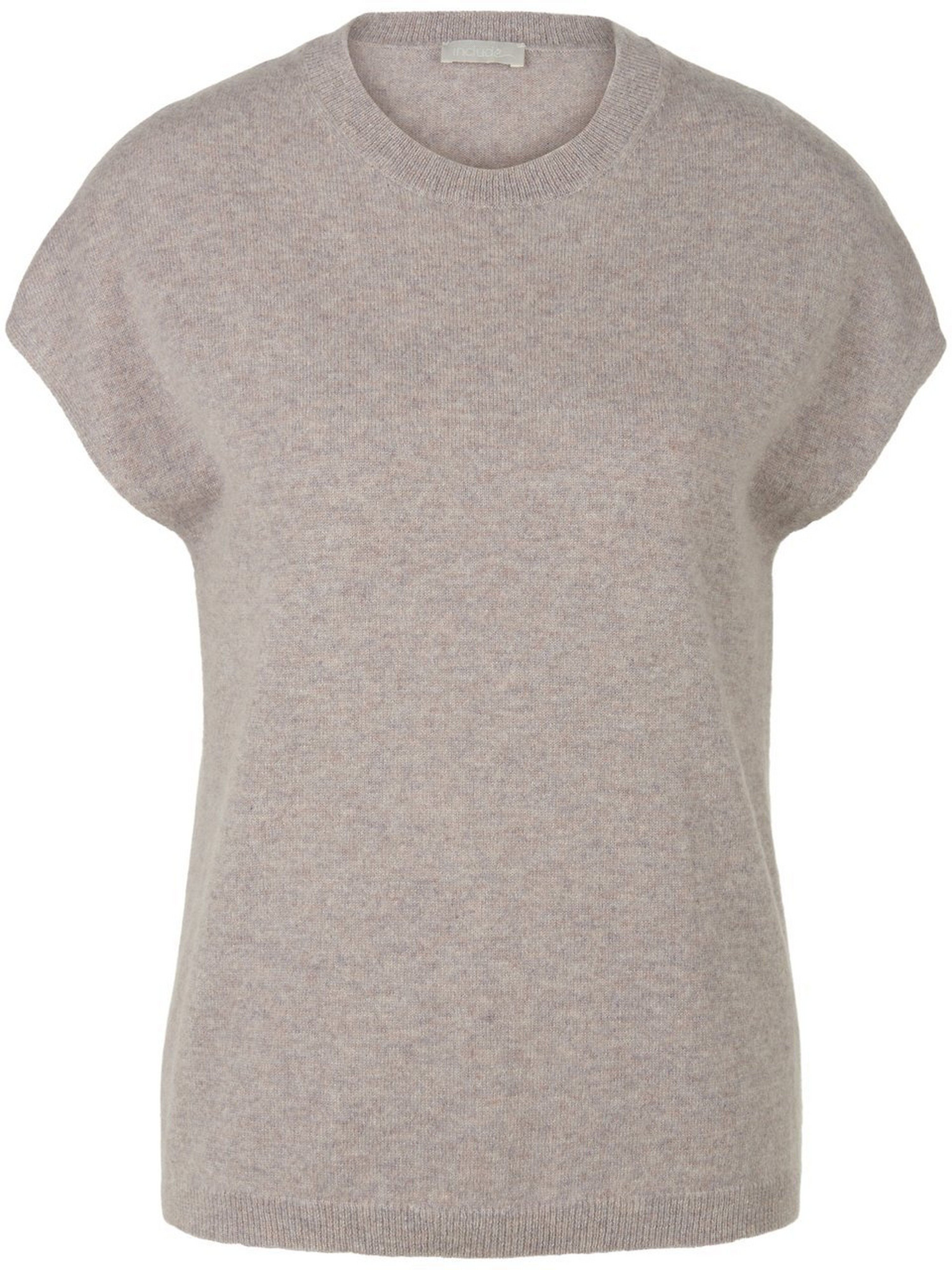 Ärmelloser Rundhals-Pullover aus 100% Premium-Kasc