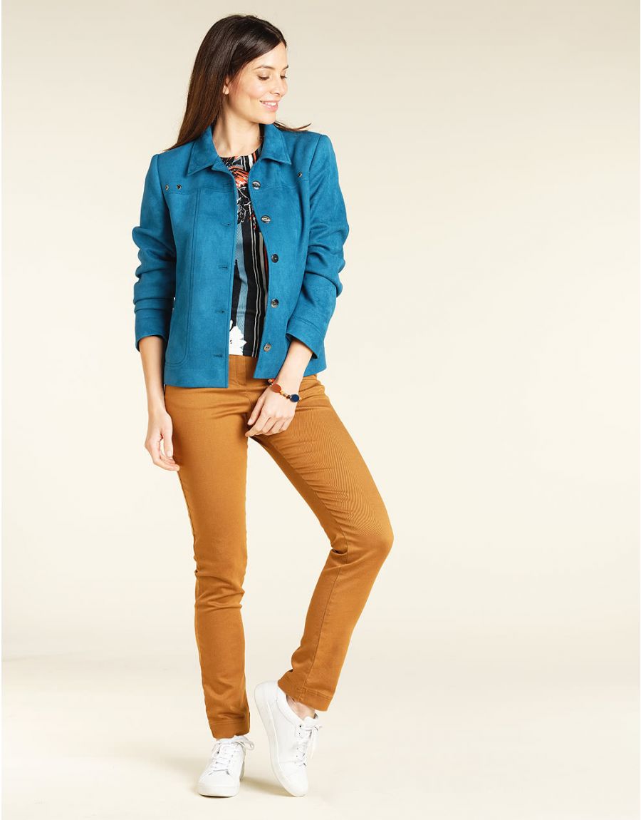 Pull orange fantaisie