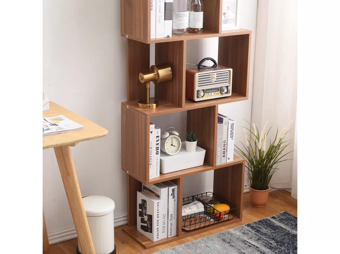 Bibliothèque Etagère 5 Etagères Marron Moderne Bois 172,5x60x24,5