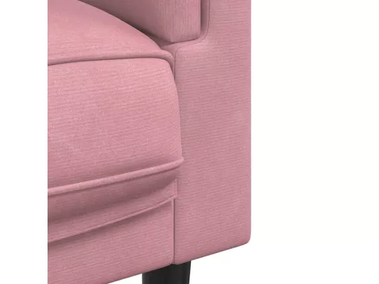Canapé avec coussins 3 places rose velours