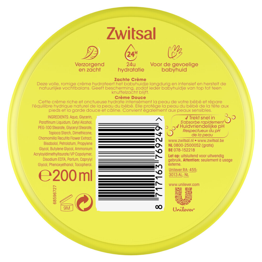 Zwitsal Zachte Crème 200 ml