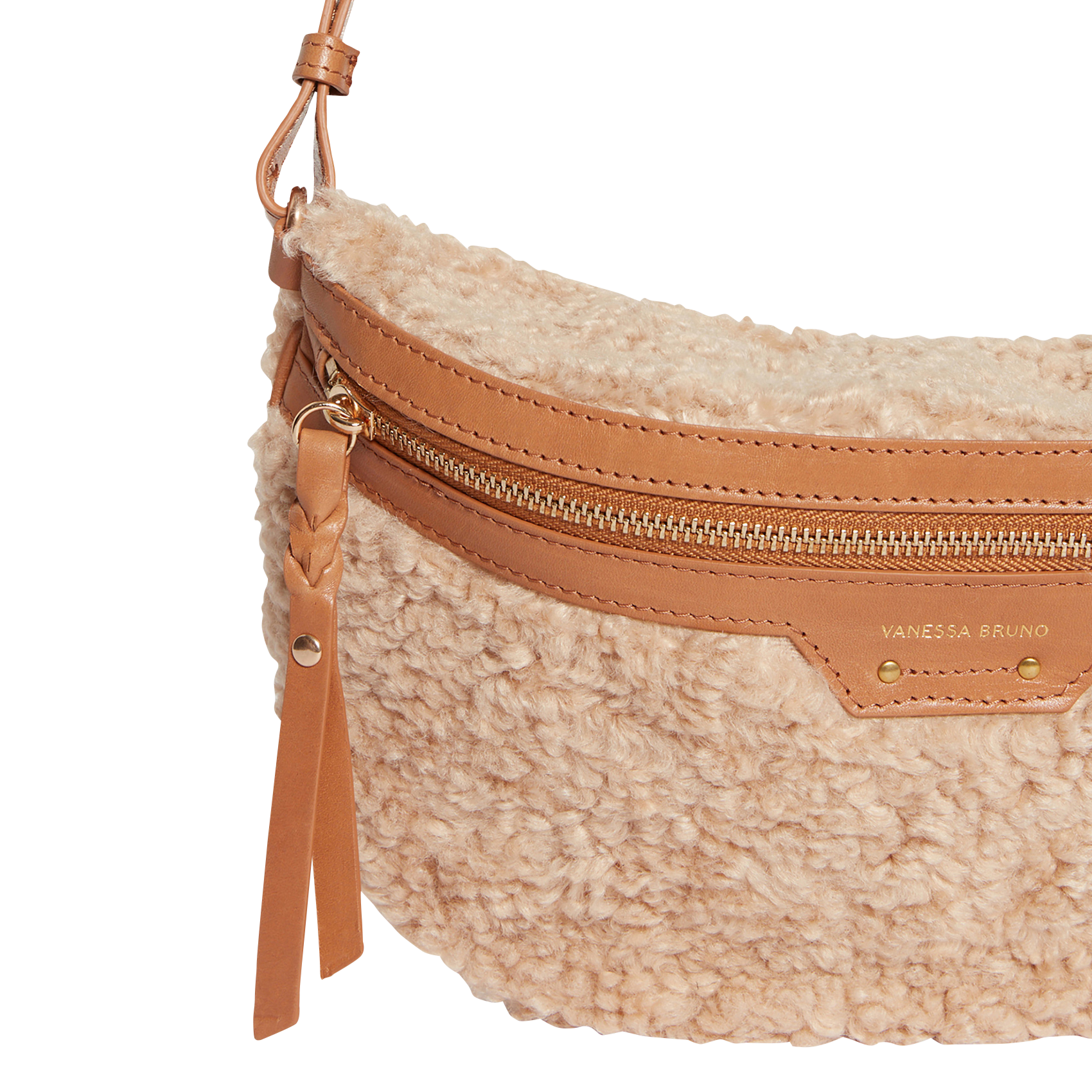 Sac banane effet fourrure | Beige