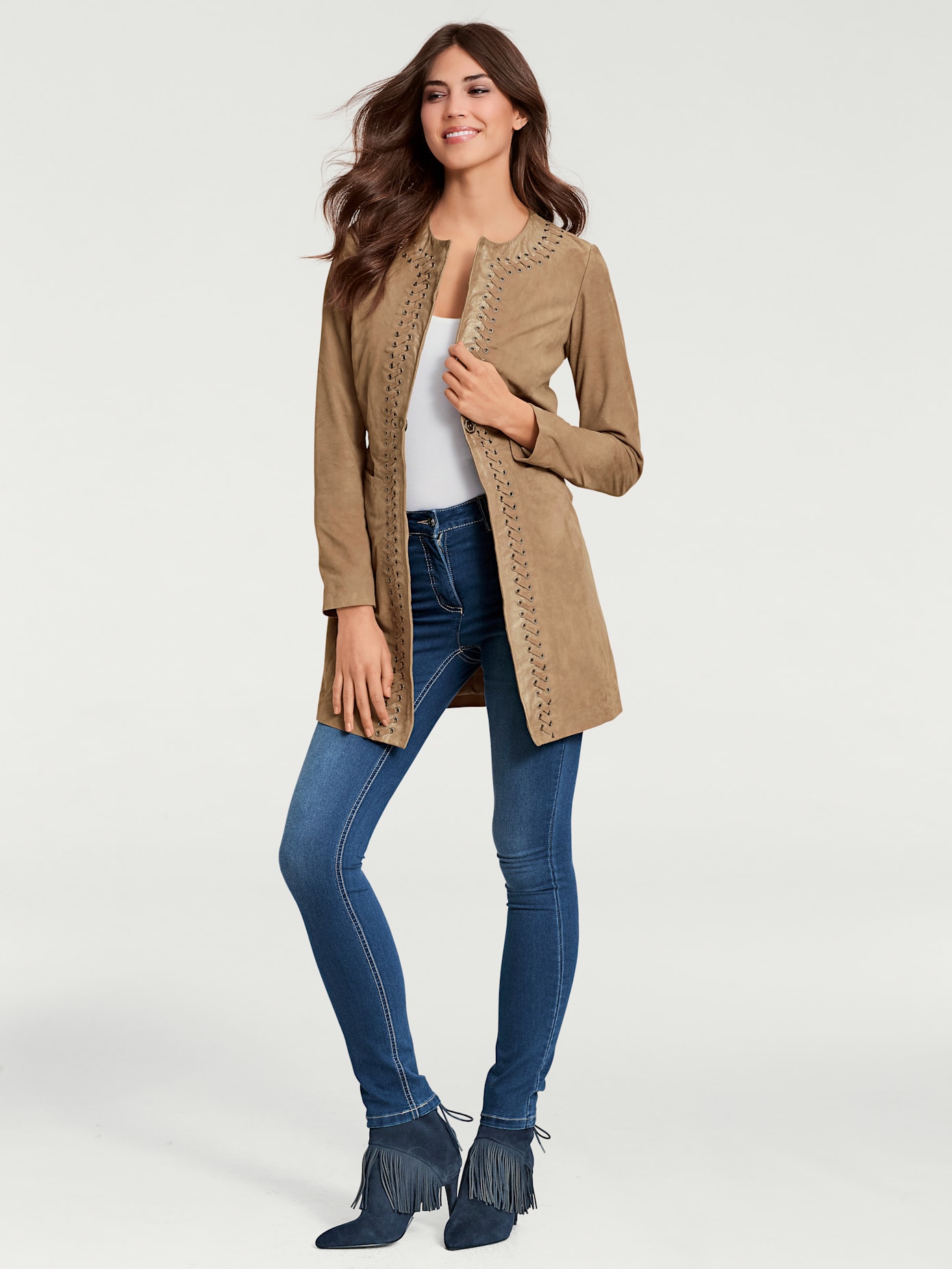 Jeans effet ventre plat coupe skinny tendance