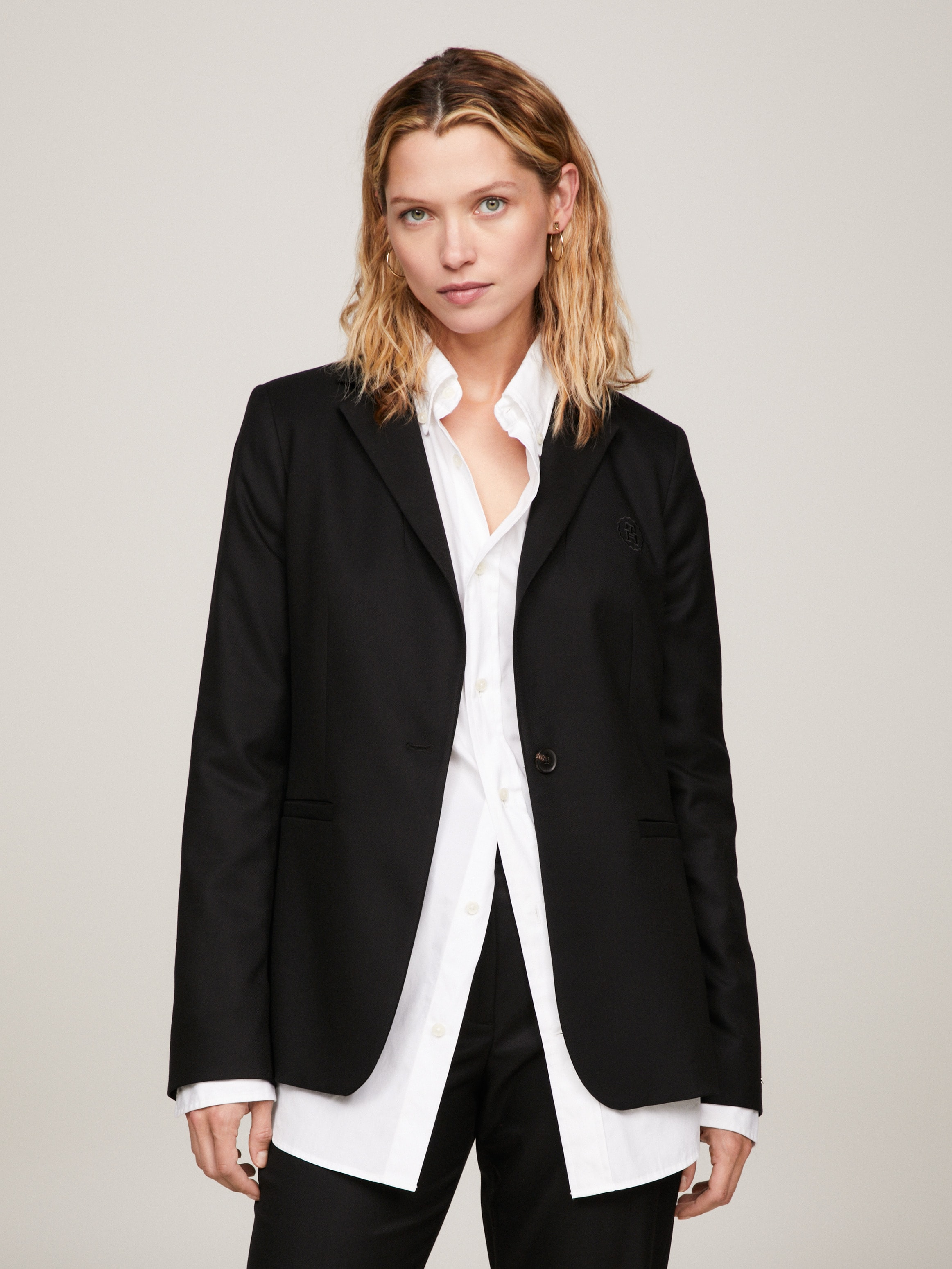 Tommy Hilfiger Longblazer »SMD CORE REGULAR SB BLAZER«, mit Logostickerei
