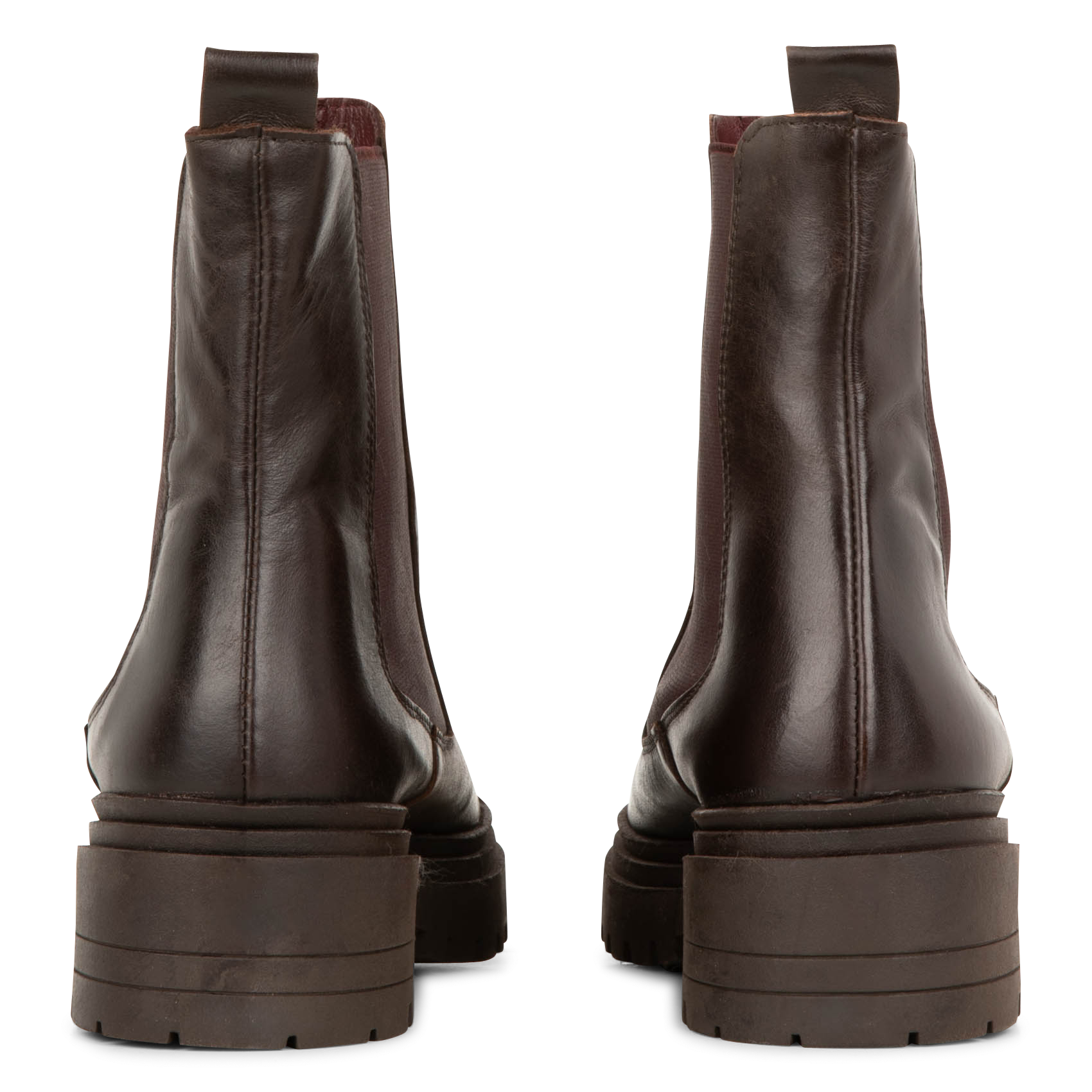 Bottines Chelsea crantées en cuir | Marron