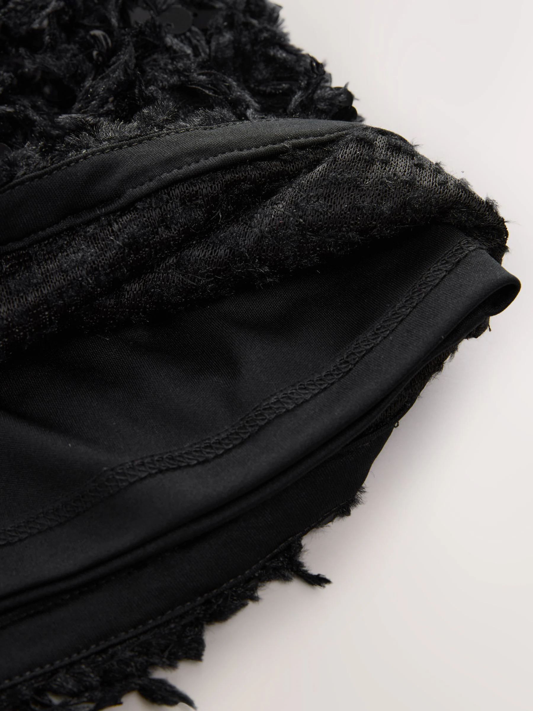 Black Fluffy Sequin - Rok (3-16jr)