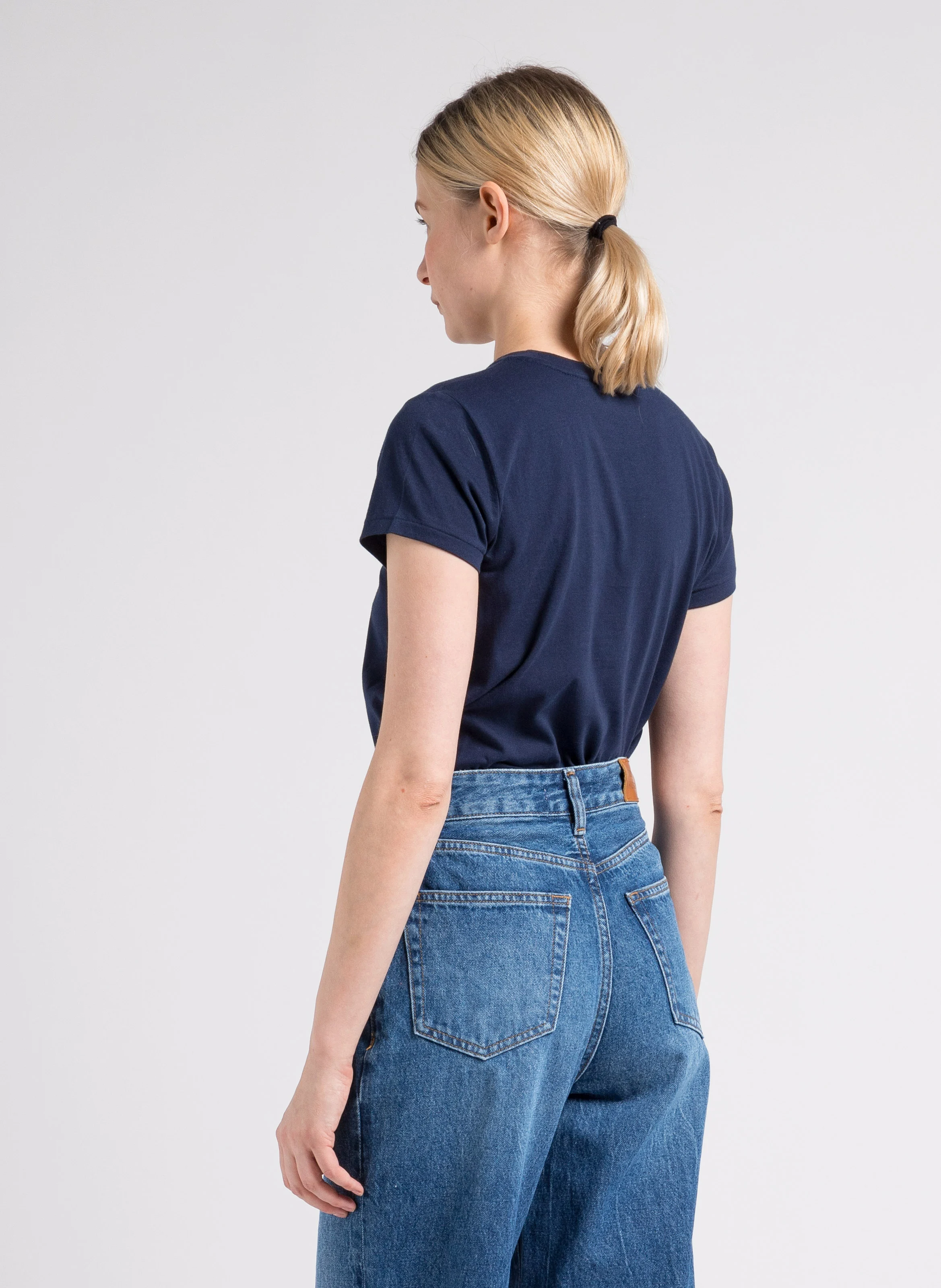 Tee-shirt col rond en coton | Bleu