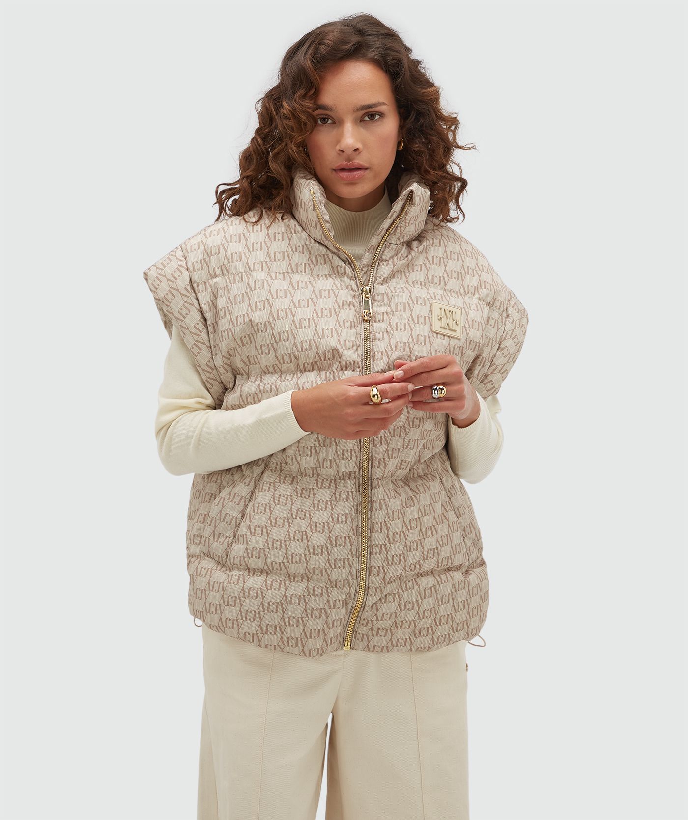 JV-STAYA oversized bodywarmer - beige