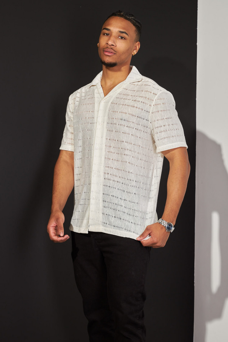 Chemise écru ajourée