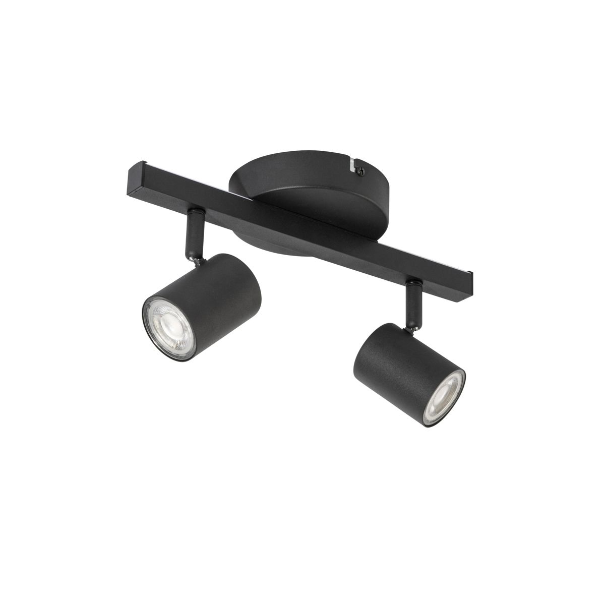 Plafondspot zwart GU10 50mm 2-lichts incl. backlight - Back Up