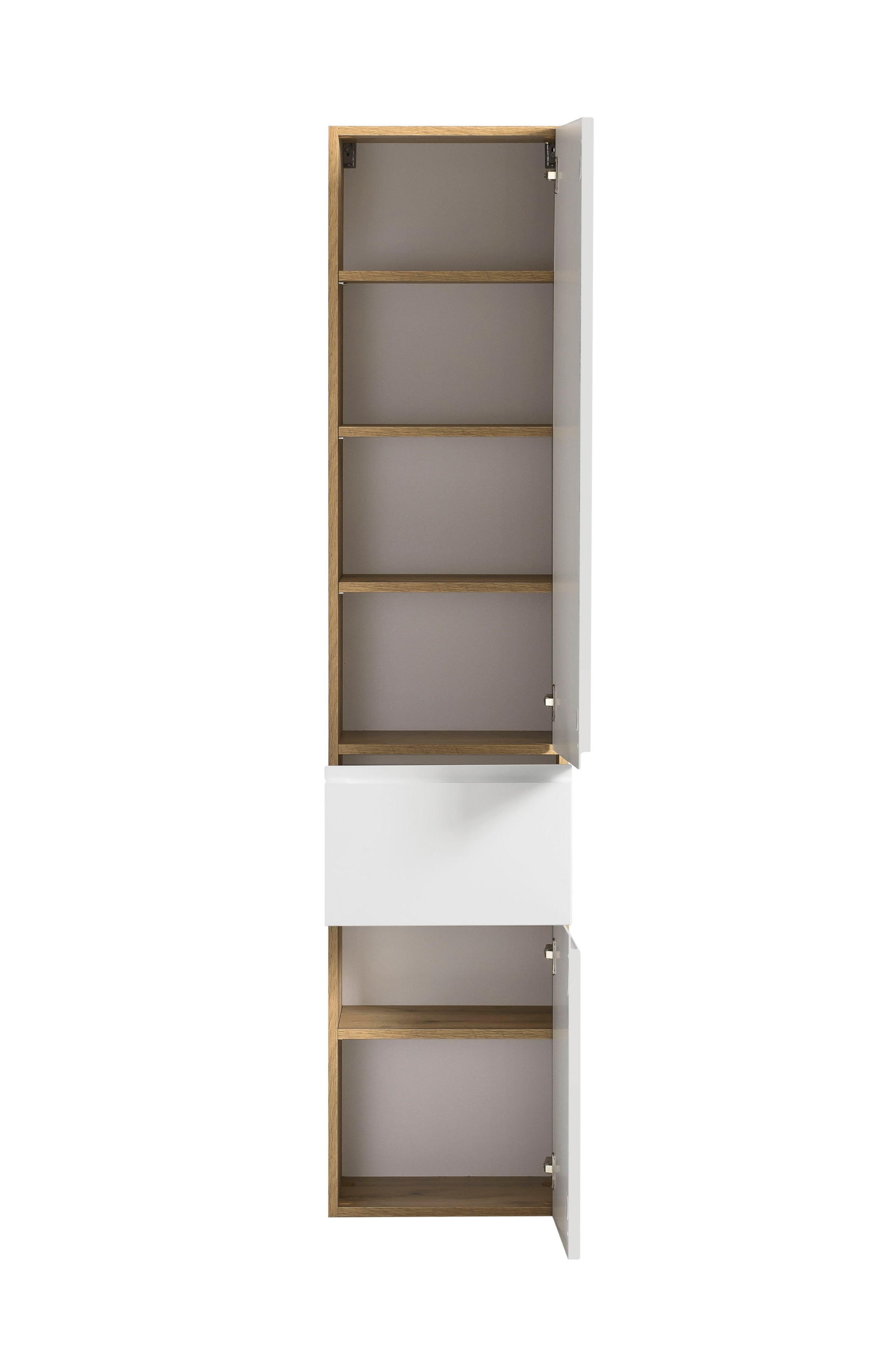 Seitenschrank Gent weiß/braun B/H/T 40x180x35 cm