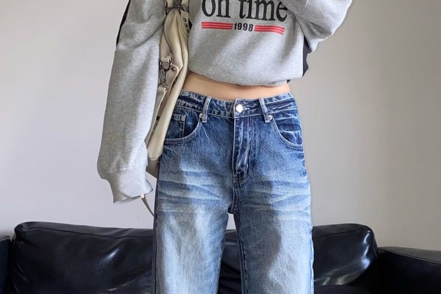Coline - High Rise Washed Wide Leg Jeans