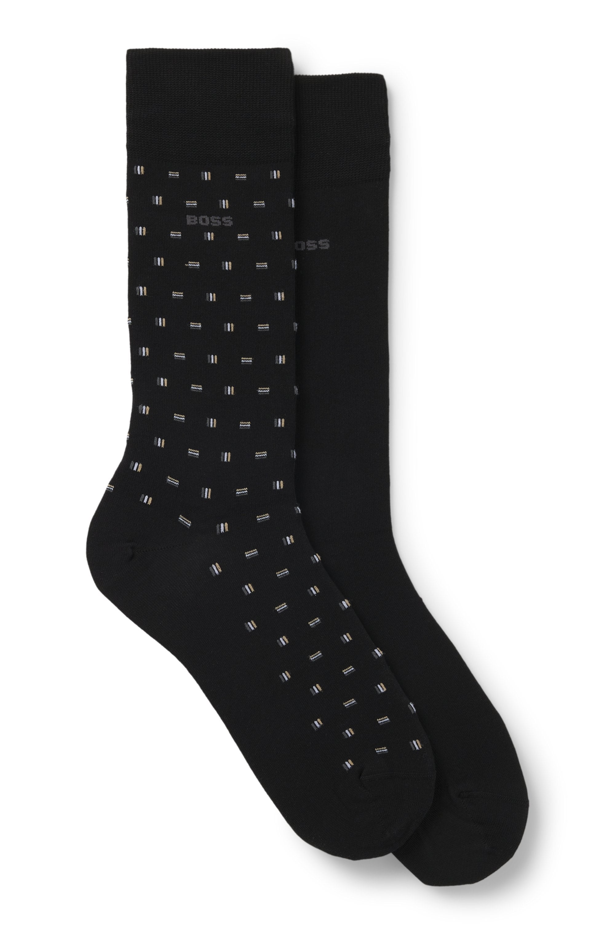 BOSS Businesssocken »2P RS Mini Iconic« 2 Paar tlg. Socken Pack aus 1x uni und 1x minimalistisches Muster