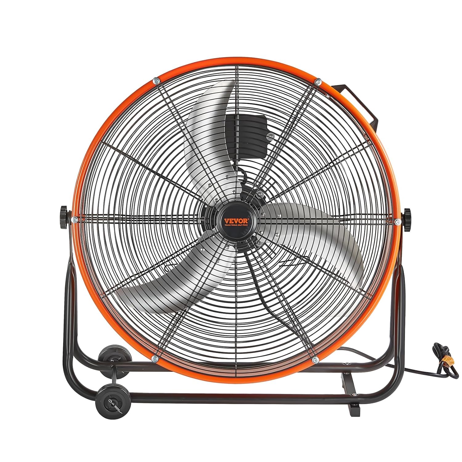 VEVOR Trommelventilator, Bodenventilator, Industrieventilator, 3 Gang, 8600 CFM, 360° verstellbare Neigung, 0-2-Stunden-Timer, Standventilator, Windmaschine für Lager, Werkstatt, Fabrik, Keller
