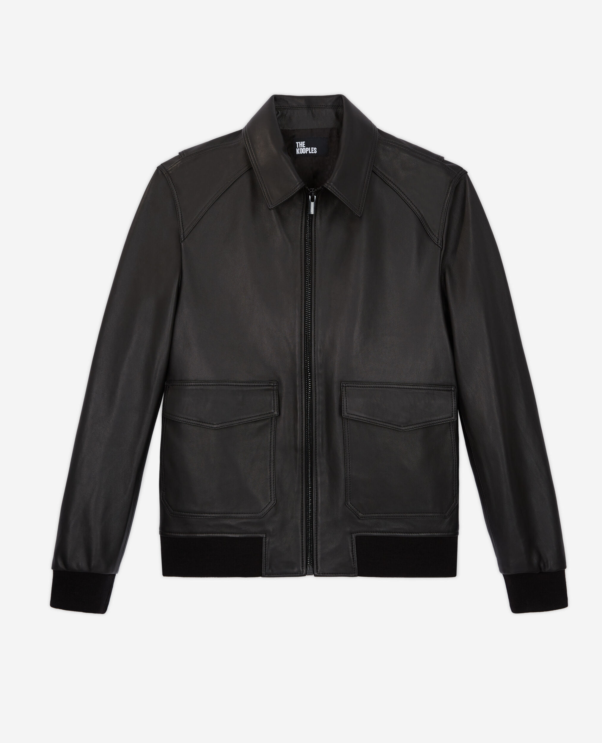 Blouson en cuir noir