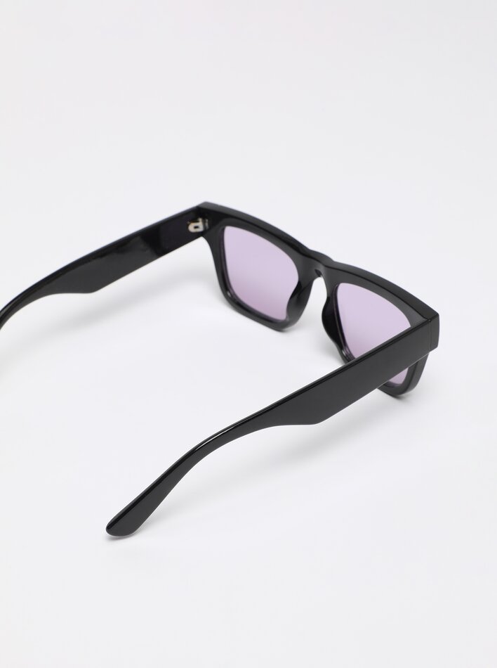 Óculos quadrados de acetato - Preto