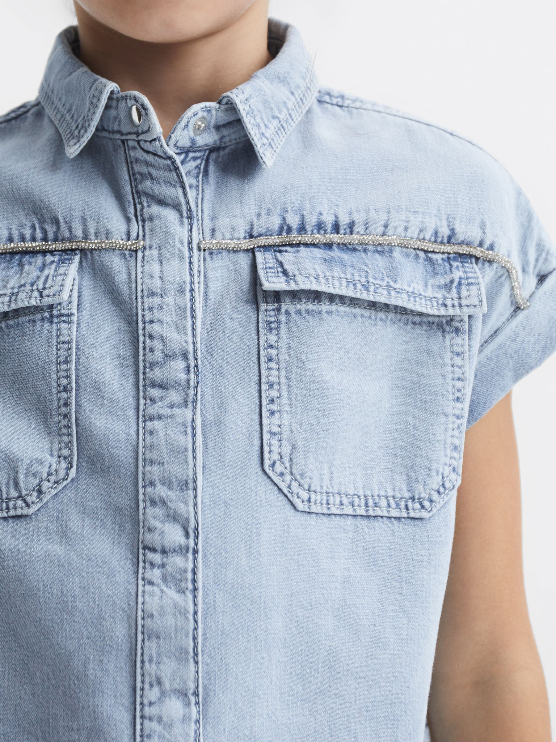 Reiss Sandie crop top van denim