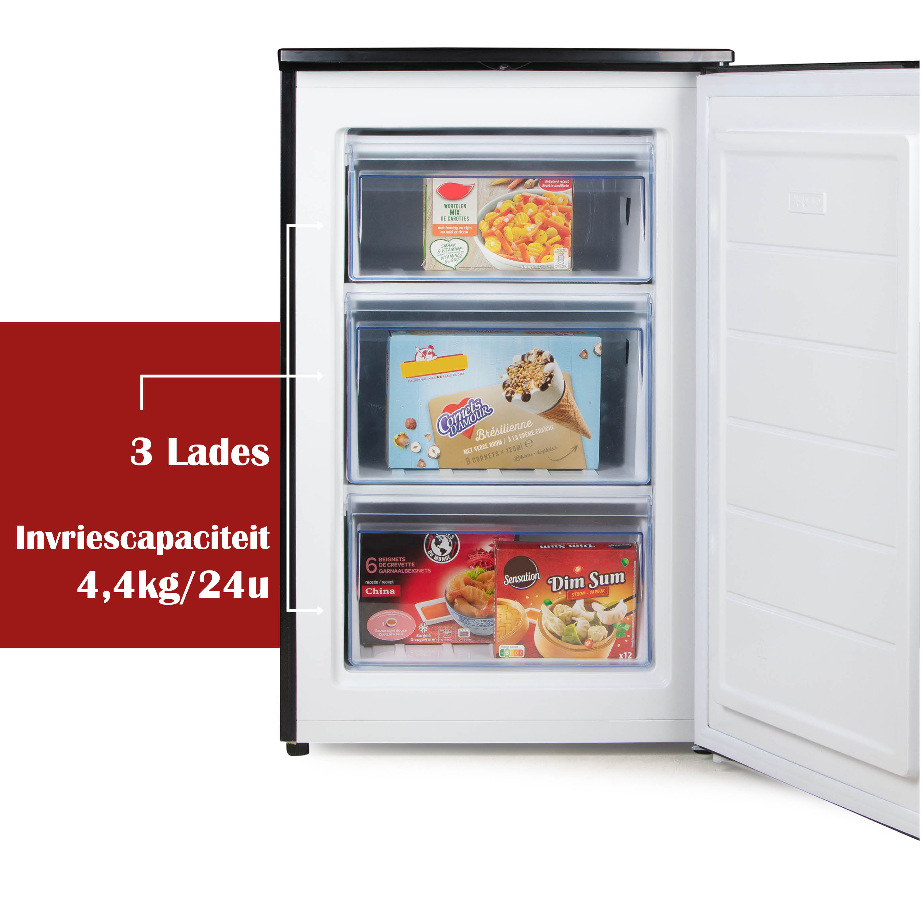 Primo PR191DV 87 liter tafelmodel vriezer - Black