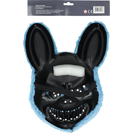 Halloween killer kanin maske H: 34 cm - blå