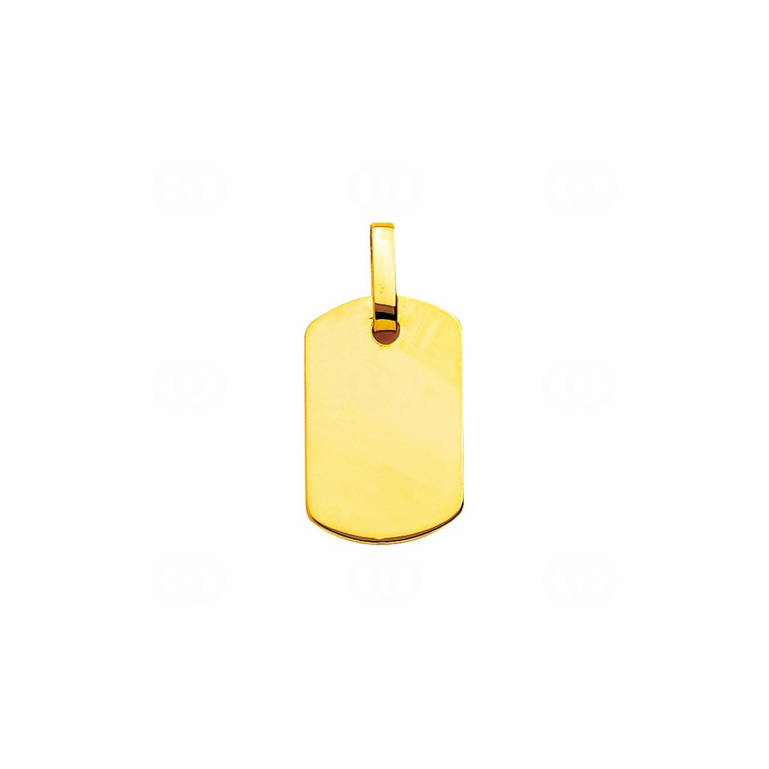 Plakette 750/18 K Gelbgold tonneau 15x24mm