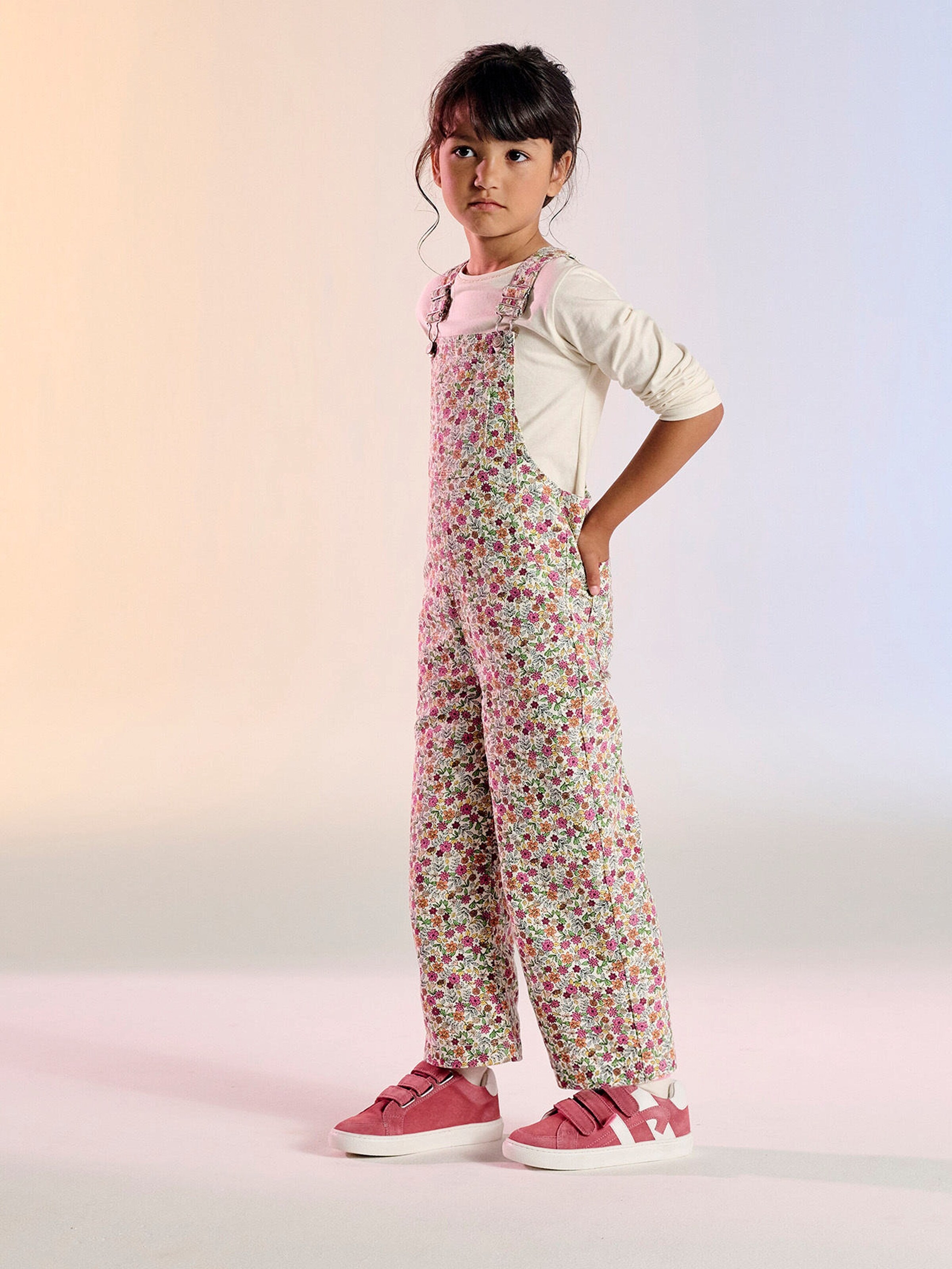 Vertbaudet Kinder Ledersneakers mit Klettverschluss himbeer