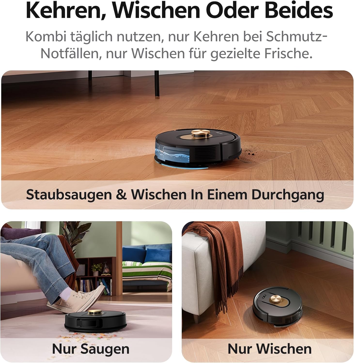 Vexilar W9 Saugroboter mit Wischfunktion, 8000Pa Staubsauger Roboter, LiDAR Navigation, 50 dB Leiser Roboterstaubsauger, 150 Min Laufzeit, 15 No-Go Zonen, 5 Karten, Sprach-, App- und Fernbedienung