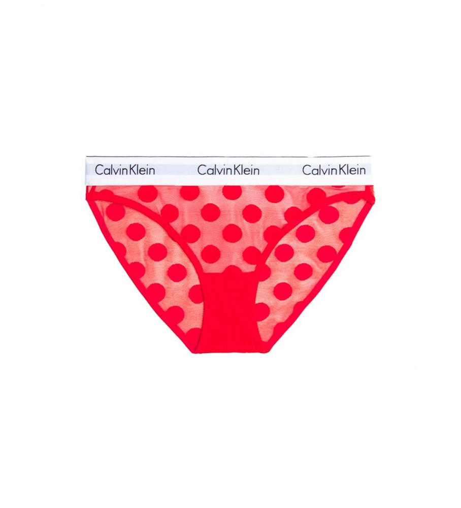 Calcinha Calvin Klein vermelha com bolinhas