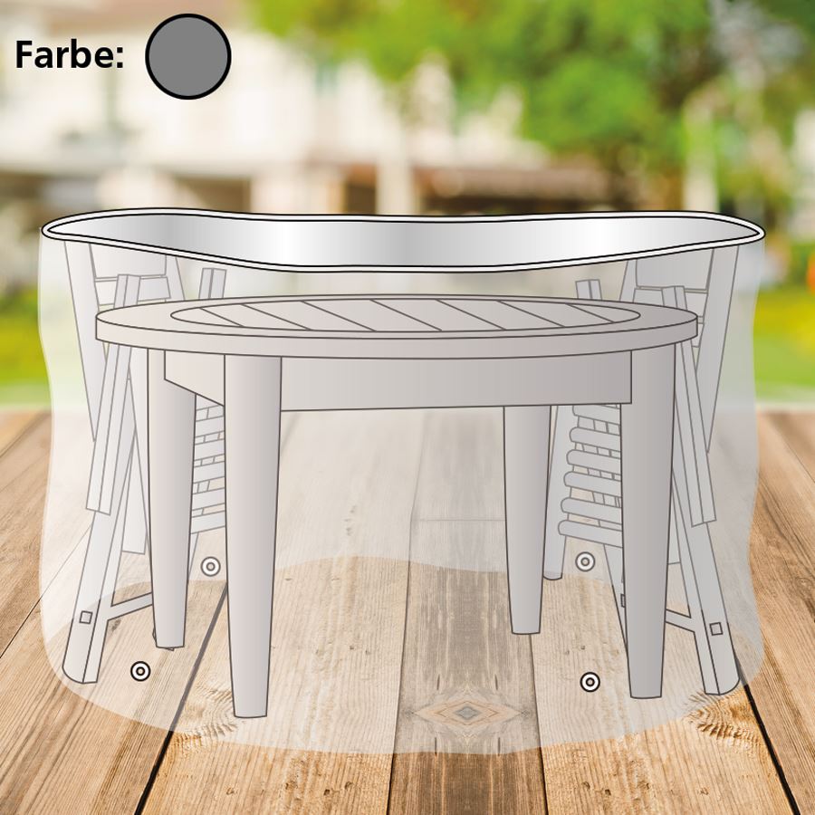 Abdeckhaube für Sitzgruppe rund 180x95cm Anthrazit