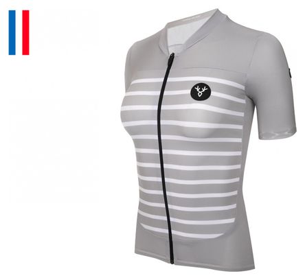 Maillot Manches Courtes Femme LeBram Ventoux Gris Coupe Ajustée