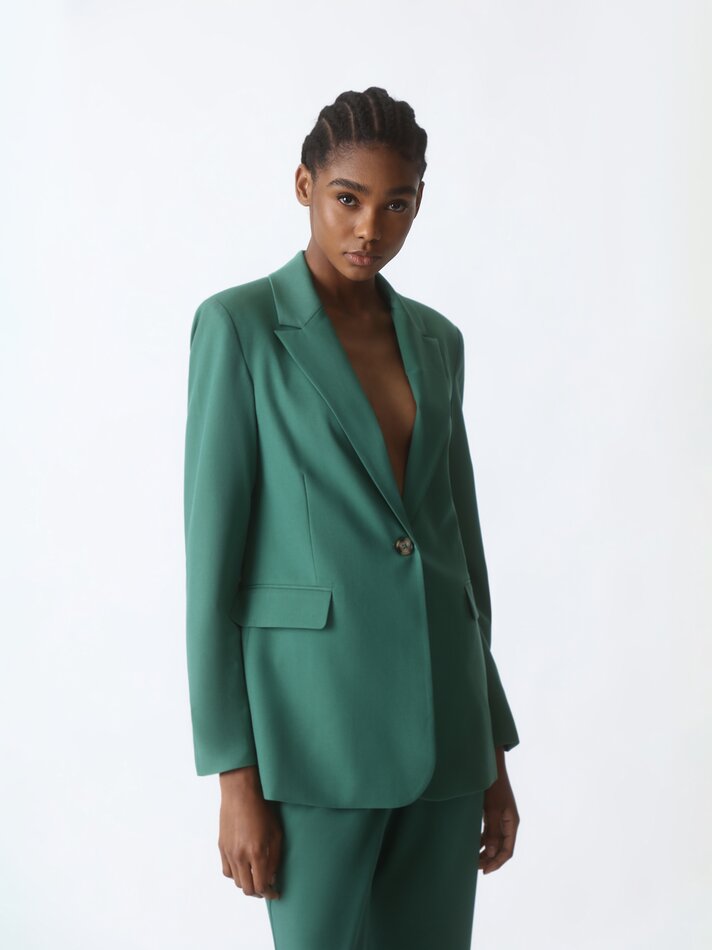 Blazer com gola de lapela - Verde