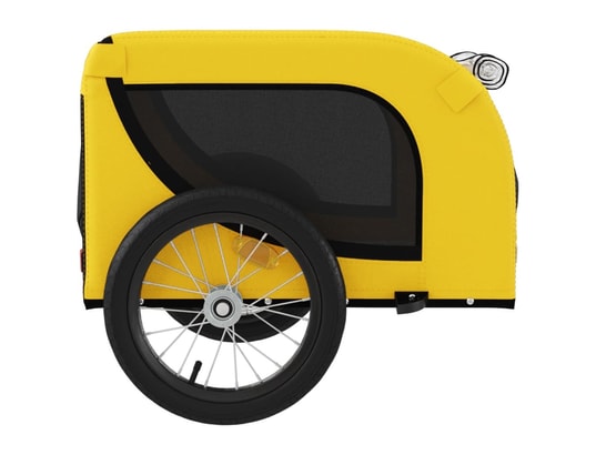 VIDAXL - Remorque de vélo pour chien jaune et noir tissu oxford et fe...