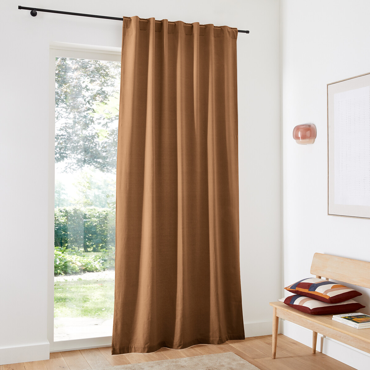 LA REDOUTE INTERIEURS<br>Cortina de veludo com acabamento em laços ocultos, Veludo