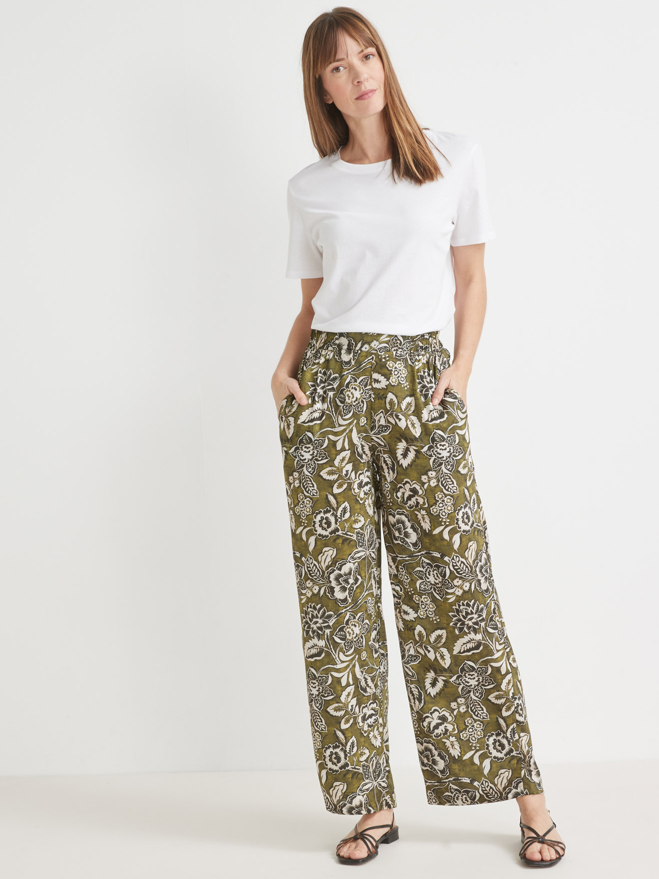 Pantalon large élastiqué