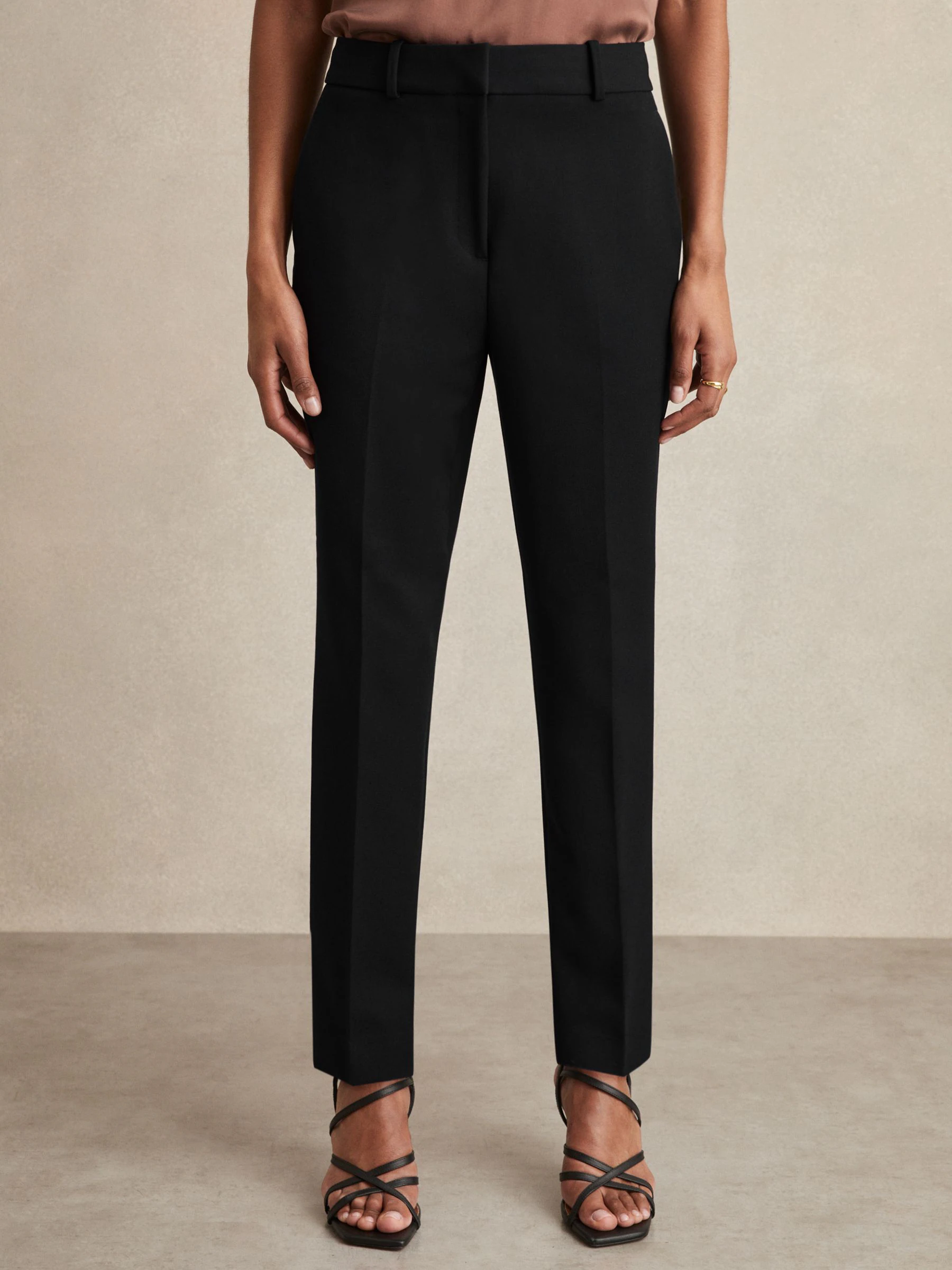 Zwart - Reiss Gabi slim-fit kostuumbroek