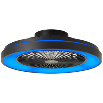 Brilliant plafondventilator Mazzaro met lamp en RGB functie 40W zwart