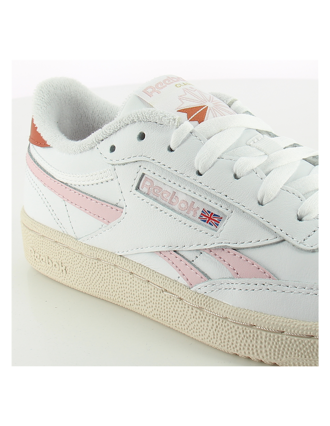 reebok sneakers mixte club c revenge cuir blanc/rose