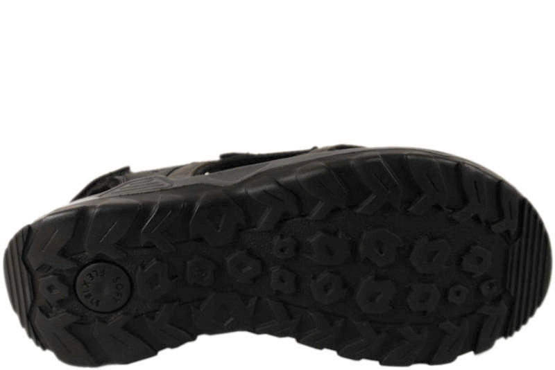 ROHDE SORT SANDAL I SKIND OG TEKSTIL