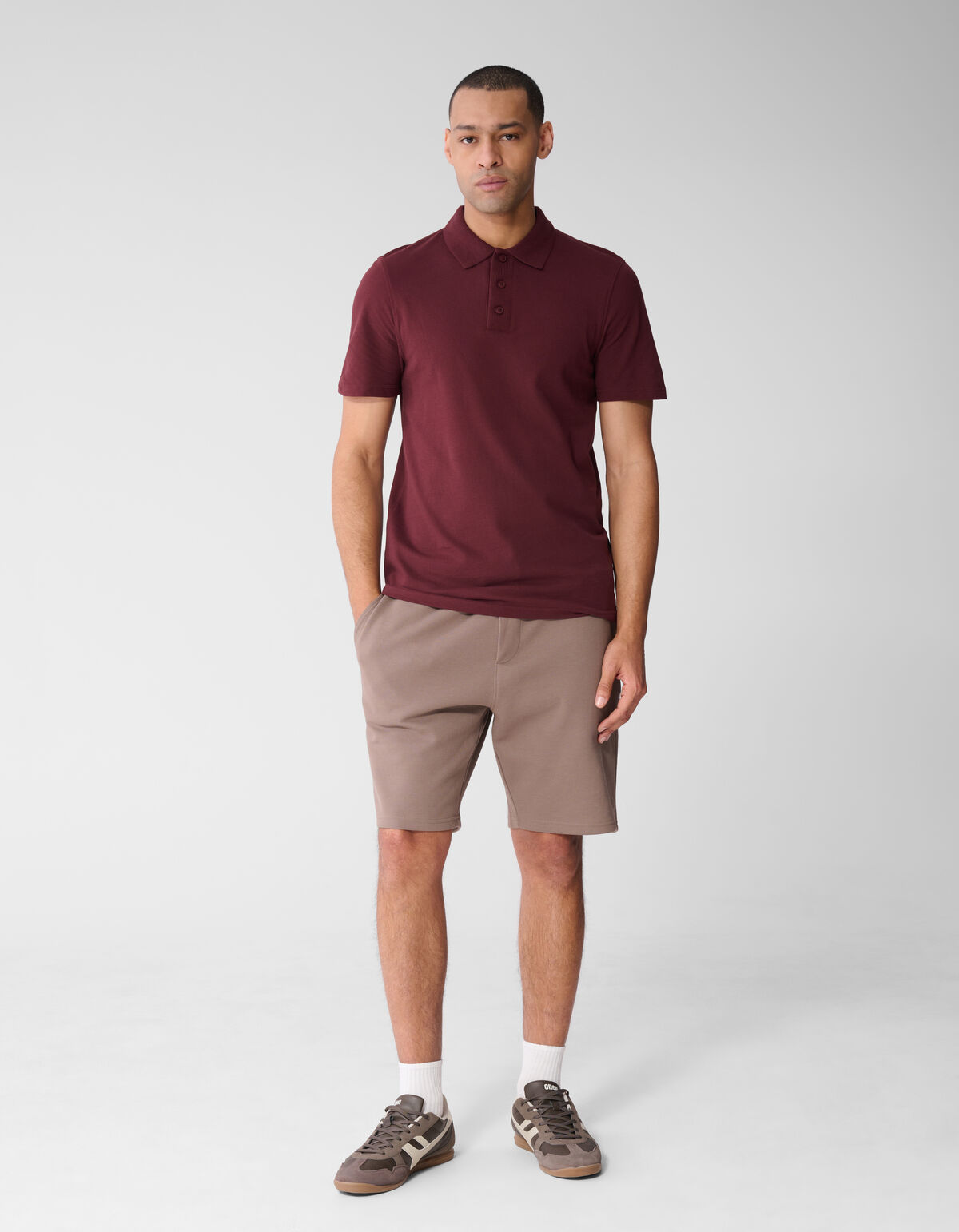 Gebreide Polo Donkerrood