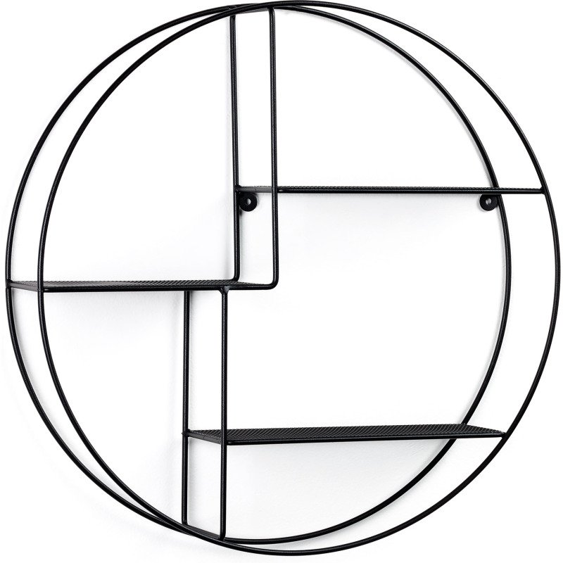 Étagère murale Across en acier avec finition noire Ø 55 cm