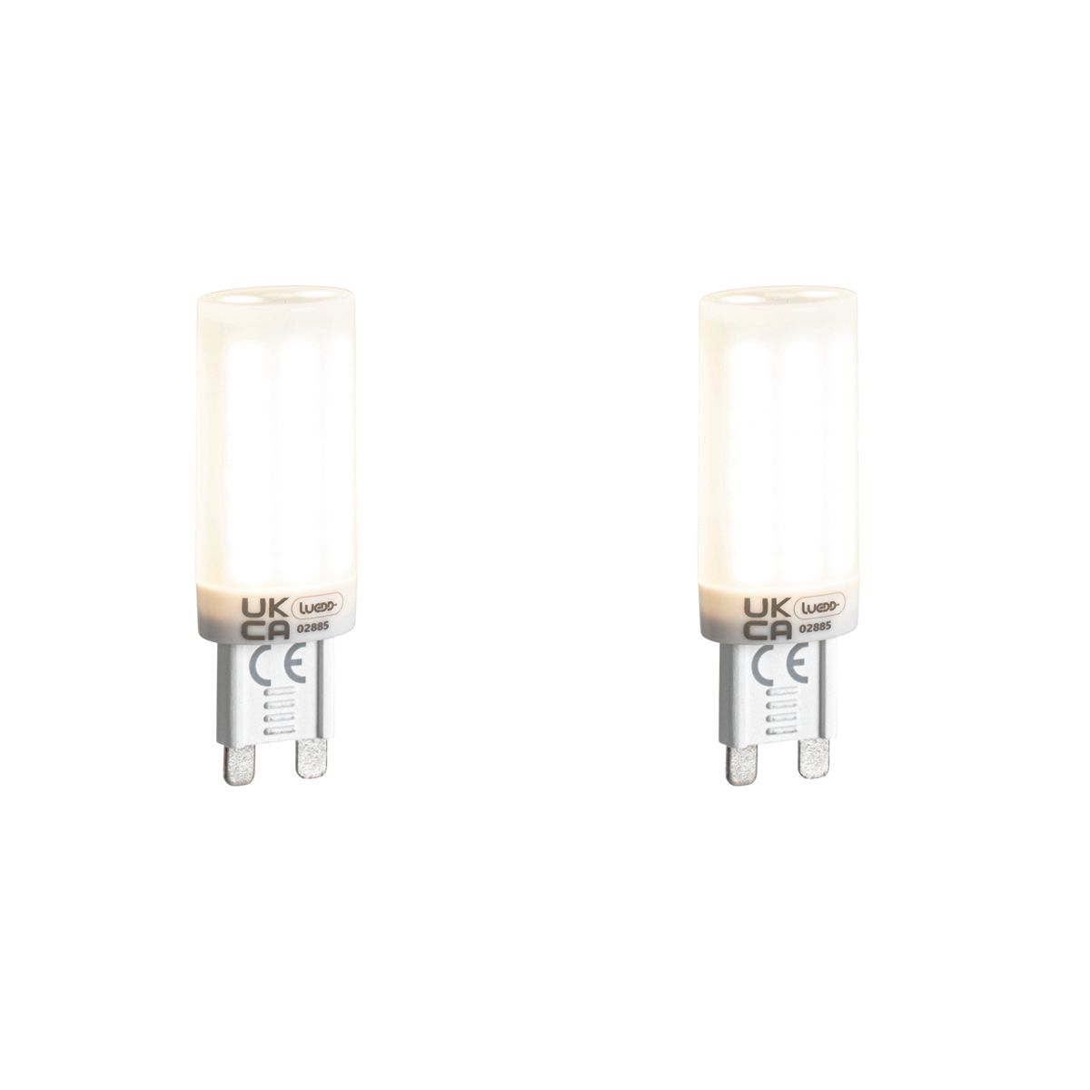 Set van 2 G9 3-staps dimbare LED lampen opaal 4.5W 500 lm 4000K