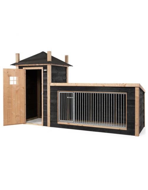 Voldux Hondenkennel Hooiberg Siem - Hondenhok - 392x150x235 cm Zwart