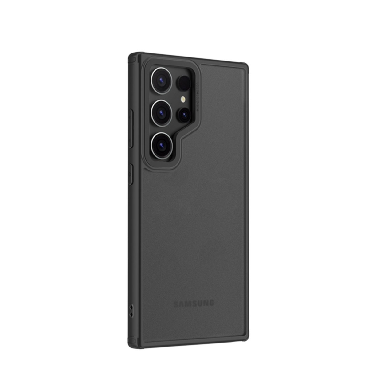 Samsung Galaxy S24 Ultra Hybrid Bumper Hülle Matte Beschichtung (Anti-Fingerprint) - Schwarz / Transparent