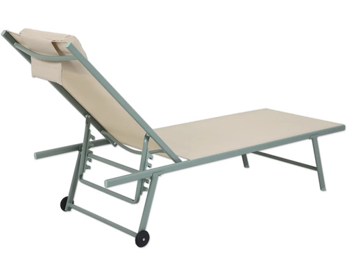Travis ligstoel 55 x 185 x 97 cm staal groen beige