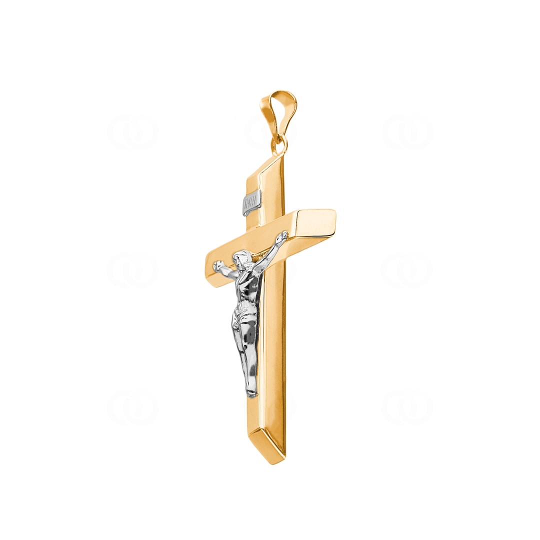 Anhänger 750/18 K Gelbgold Kreuz mit Jesus 45 x 28mm