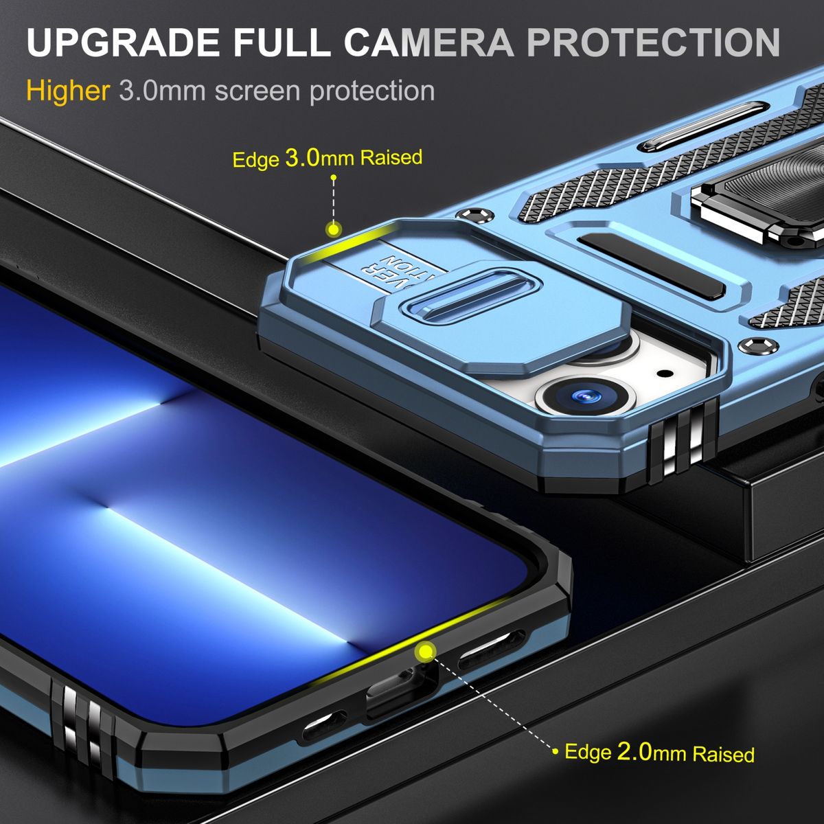 Hülle Handy Schutz für Apple iPhone 15 Plus Case Cover Kamera Ständer Etuis Neu