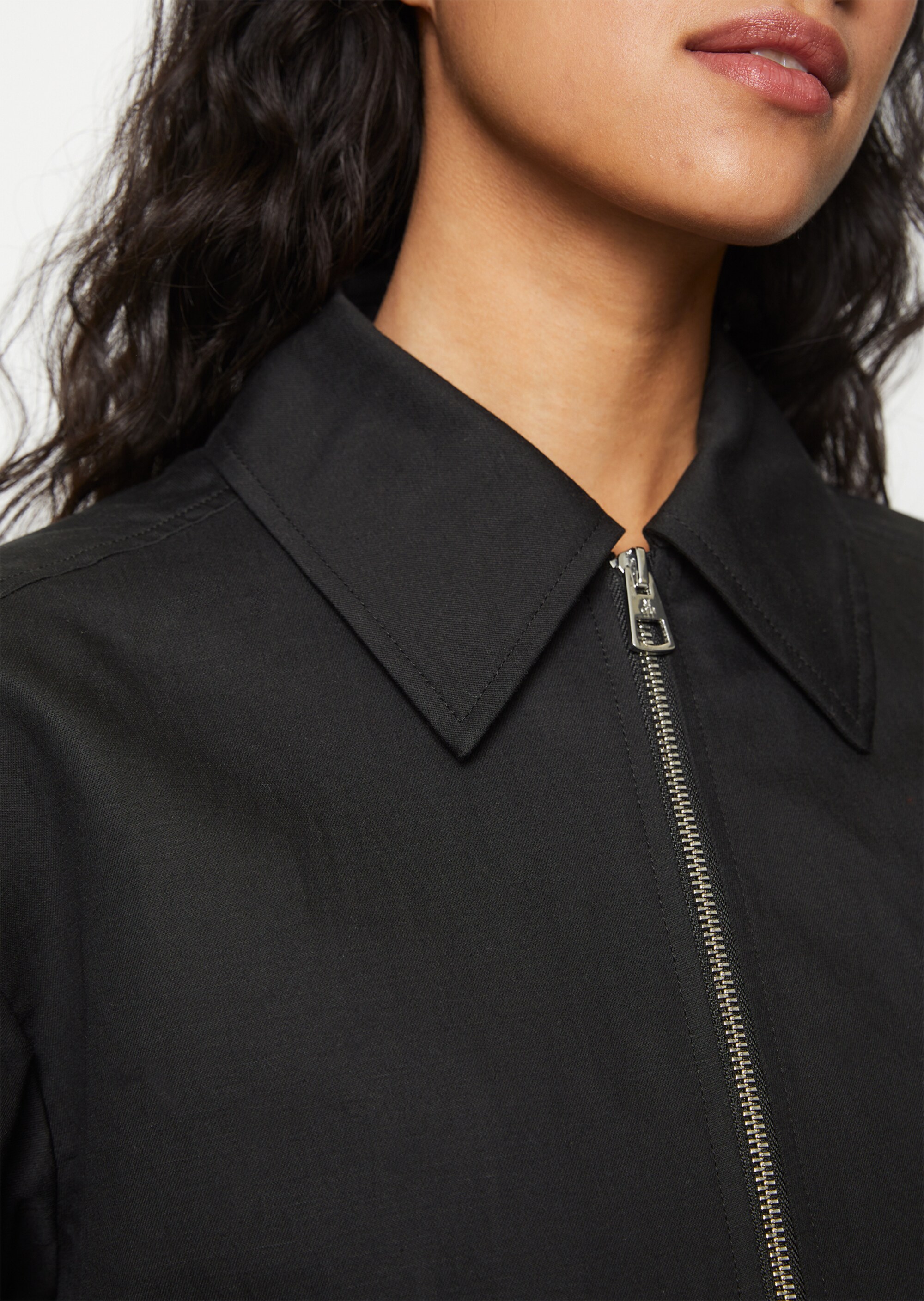 Jacke croppedaus Baumwolle-Leinen-Stretch